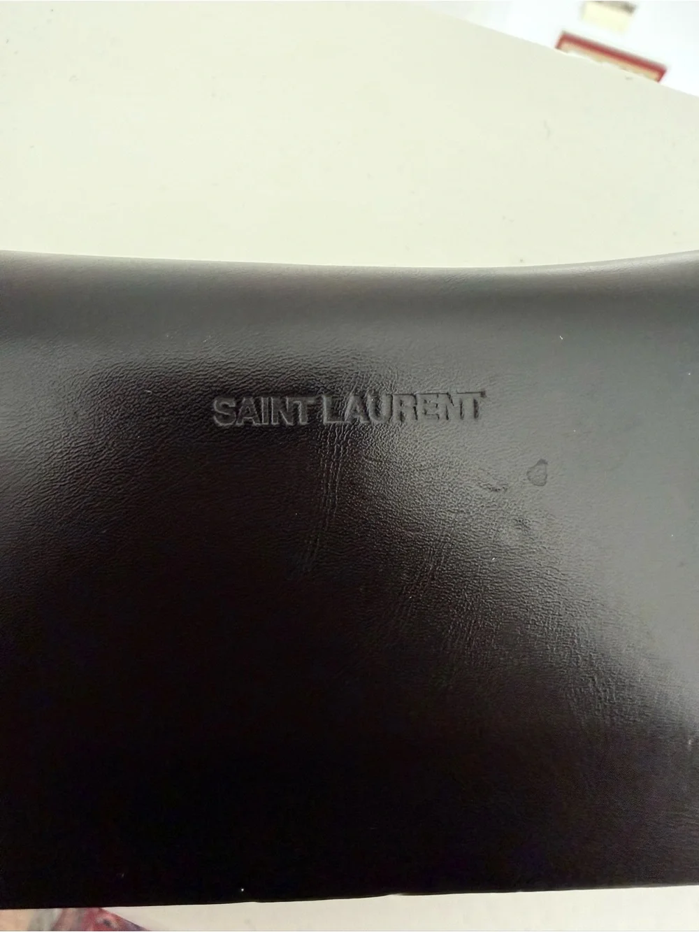 Saint Laurent Black Leather Sunglasses Case